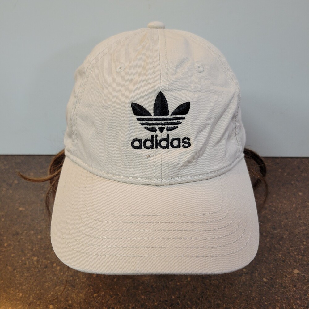 Adidas Baseball Cap Mens One Size White 3 Stripes Embroidered Logo Strapback Hat